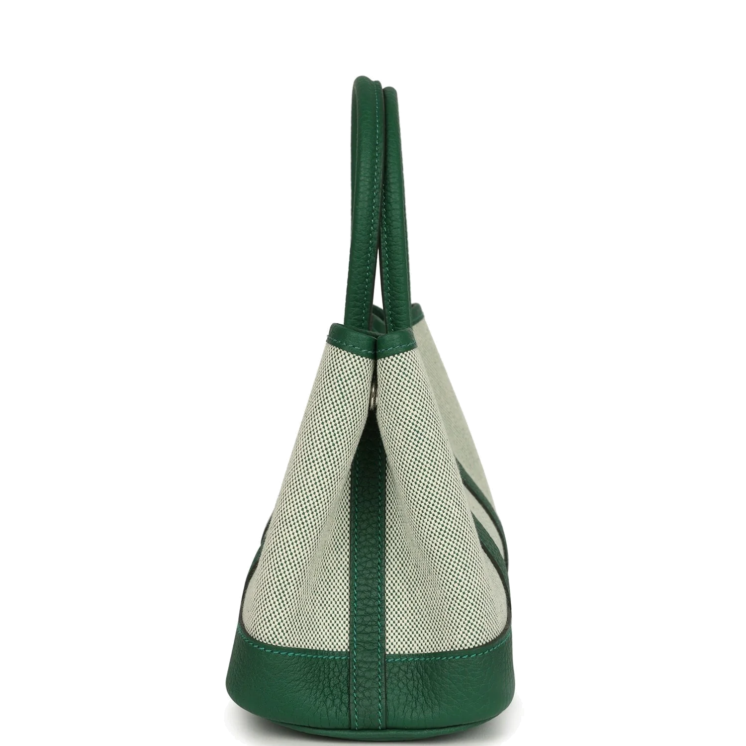 Hermes Garden Party Neo 23 Vert Moyen-Ecru Toile H Canvas and Vert Moyen Negonda Palladium Hardware — фото 4