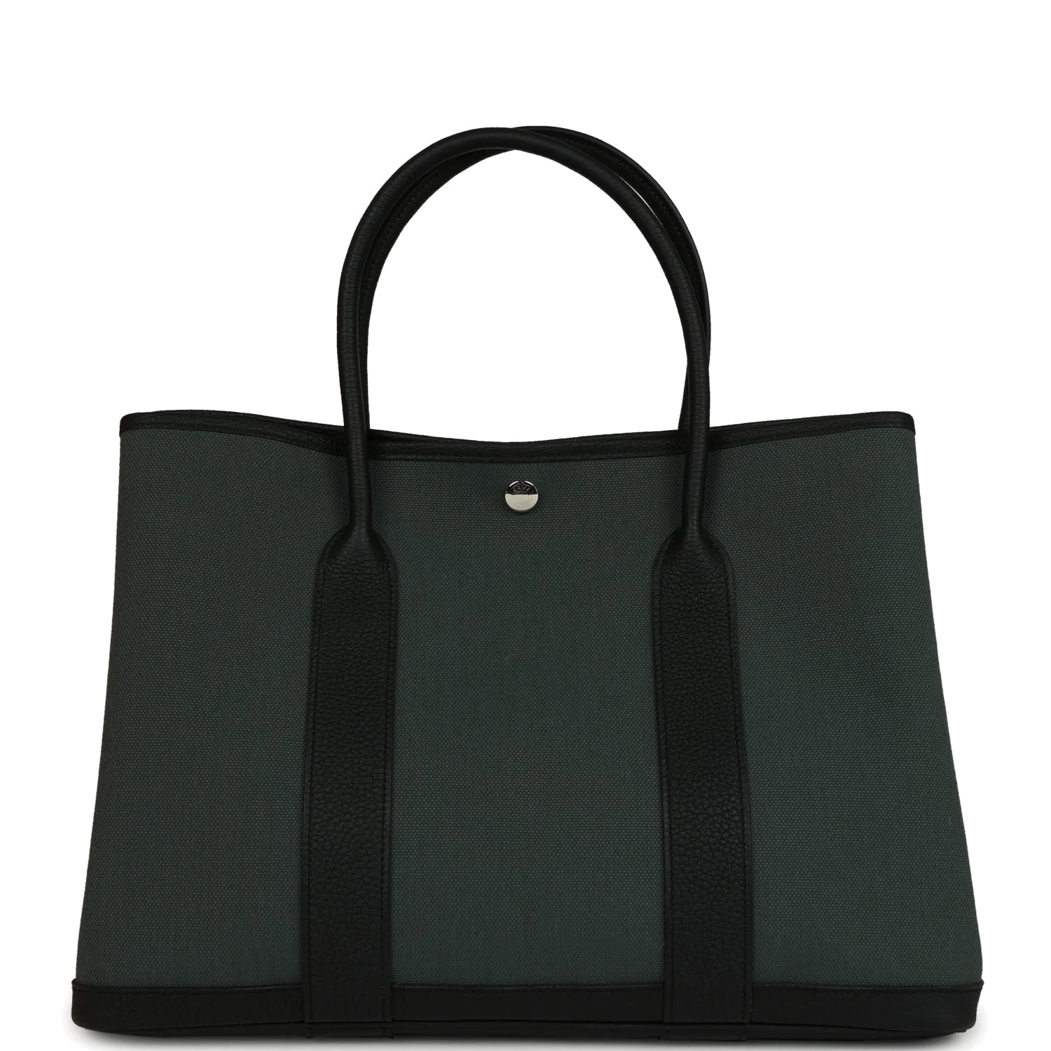 Hermes Garden Party 36 Vert Mangrove Toile H and Black Negonda Palladium Hardware
