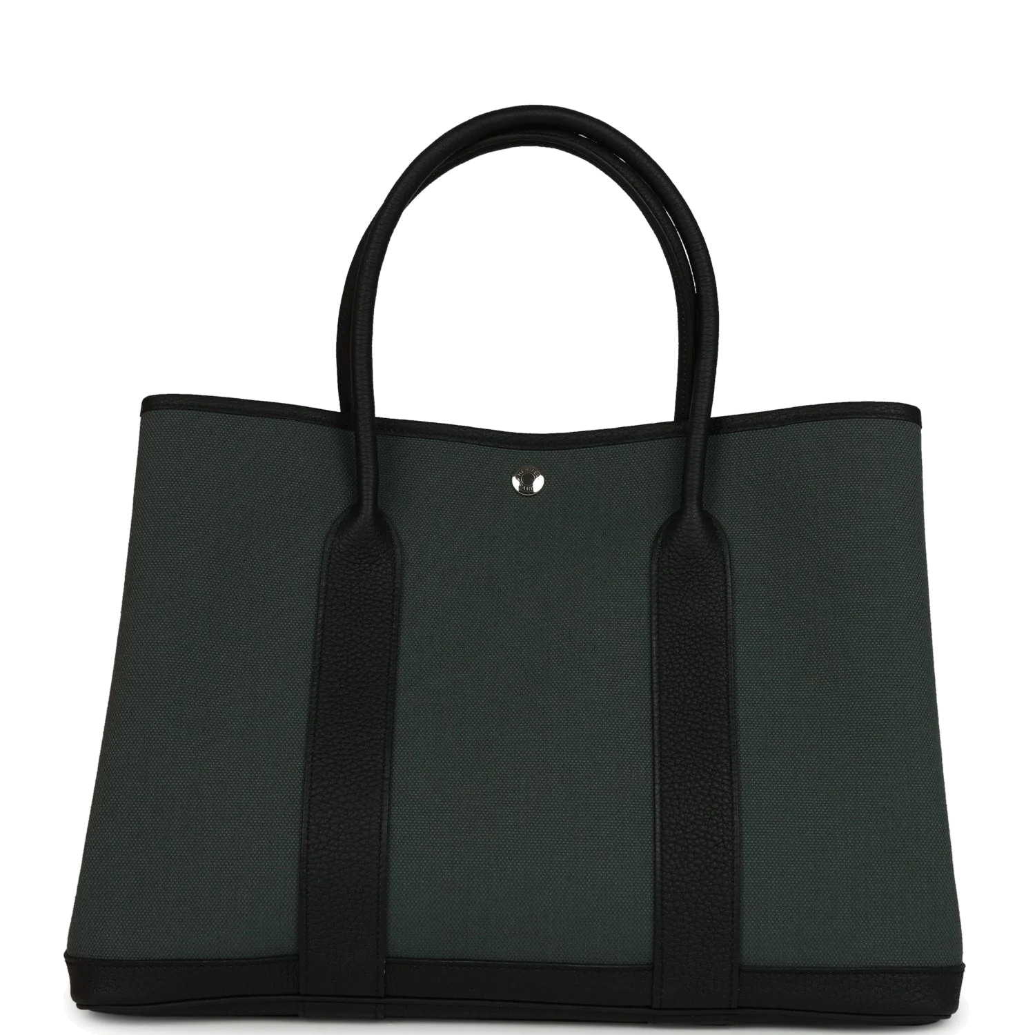 Hermes Garden Party 36 Vert Mangrove Toile H and Black Negonda Palladium Hardware — фото 5
