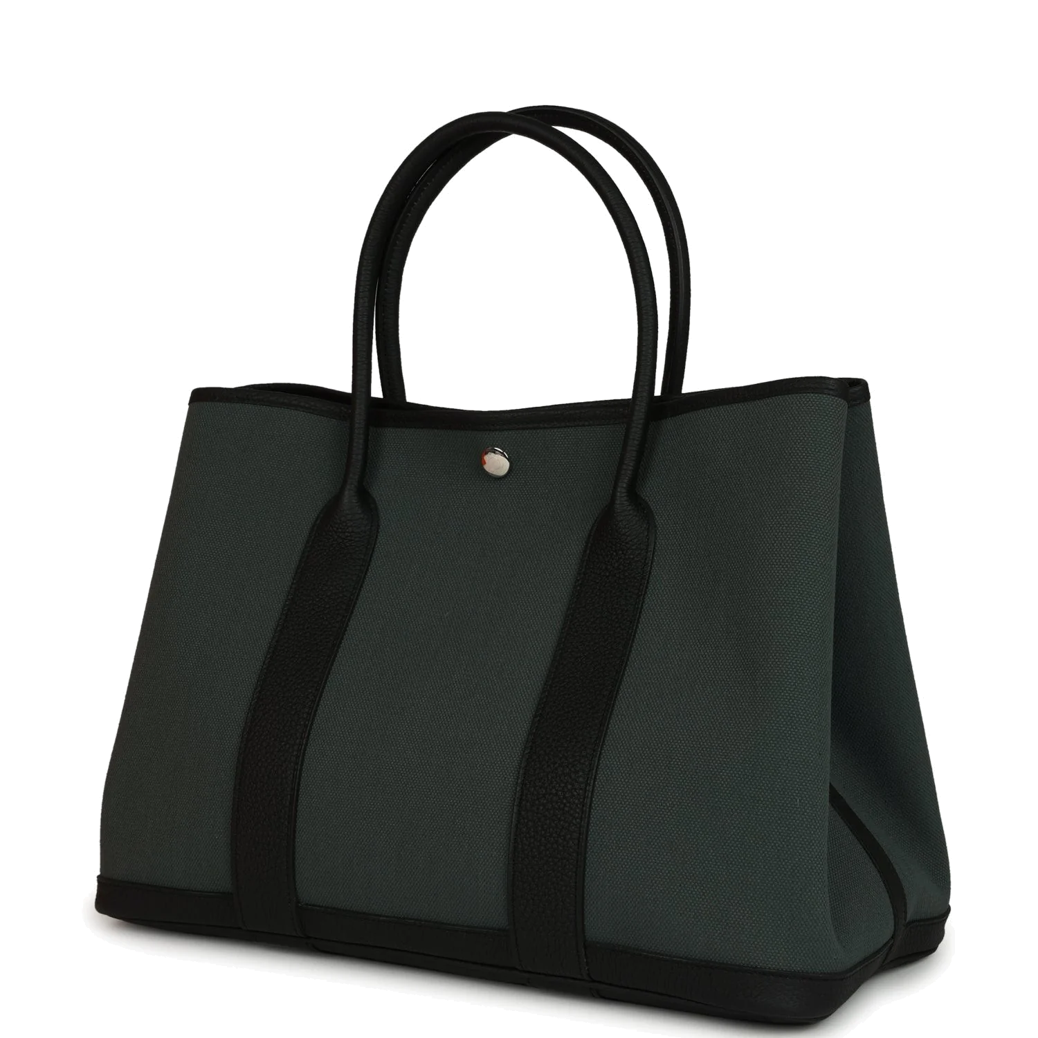 Hermes Garden Party 36 Vert Mangrove Toile H and Black Negonda Palladium Hardware — фото 6