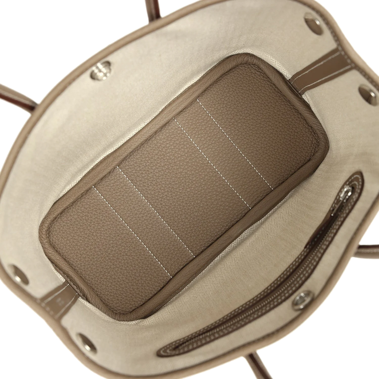 Hermes Garden Party Neo 23 Etoupe Negonda Palladium Hardware — фото 8