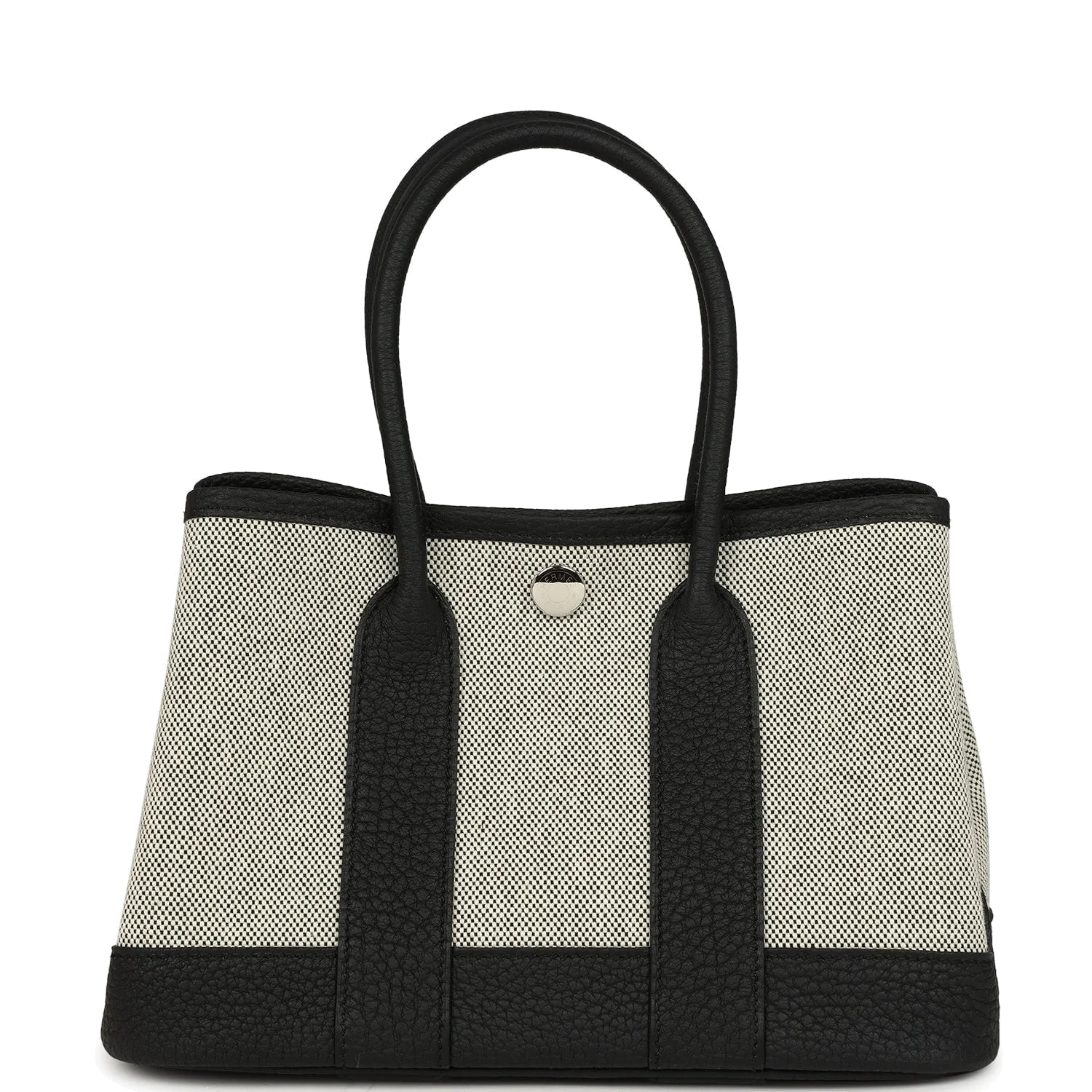 Hermes Garden Party Neo 23 Black-Ecru Toile H Canvas and Black Negonda Palladium Hardware — фото 2