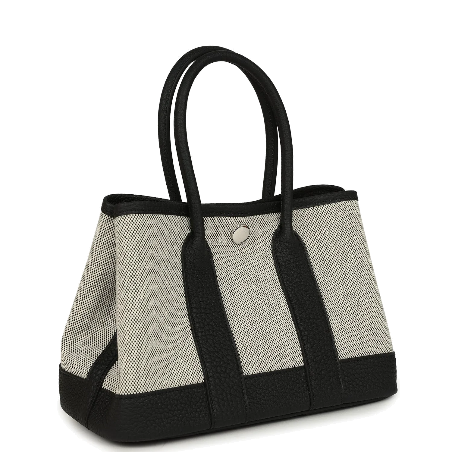 Hermes Garden Party Neo 23 Black-Ecru Toile H Canvas and Black Negonda Palladium Hardware — фото 3