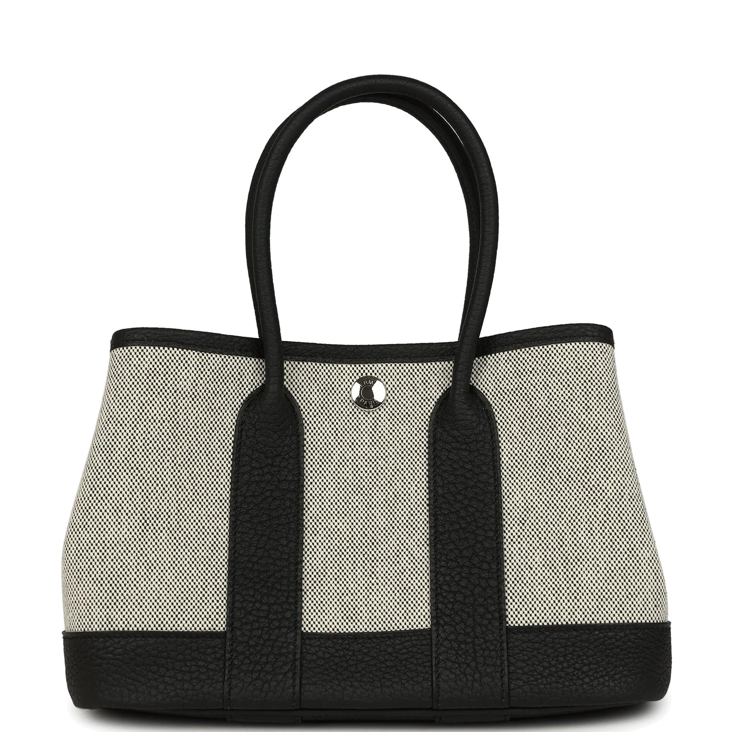 Hermes Garden Party Neo 23 Black-Ecru Toile H Canvas and Black Negonda Palladium Hardware — фото 5