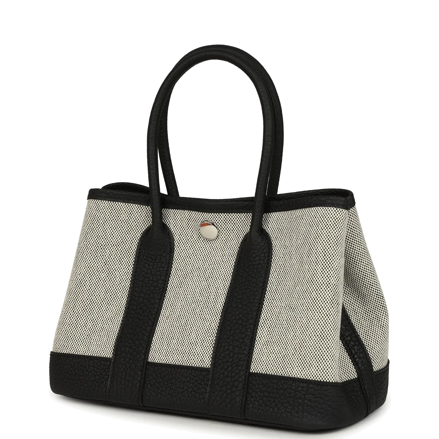 Hermes Garden Party Neo 23 Black-Ecru Toile H Canvas and Black Negonda Palladium Hardware — фото 6
