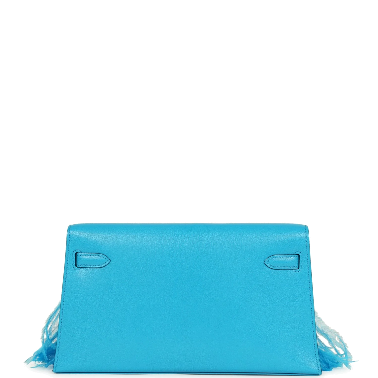 Hermes Kelly Elan Foile Bleu Frida Chevre Chamkila and Ostrich Feathers Palladium Hardware — фото 5