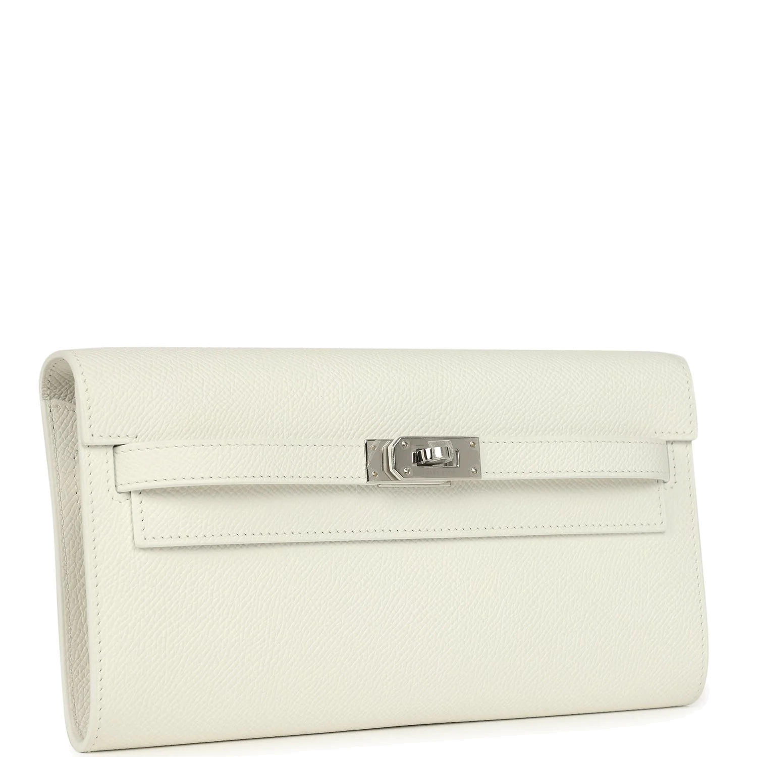 Hermes Kelly Wallet To Go New White Epsom Palladium Hardware — фото 3