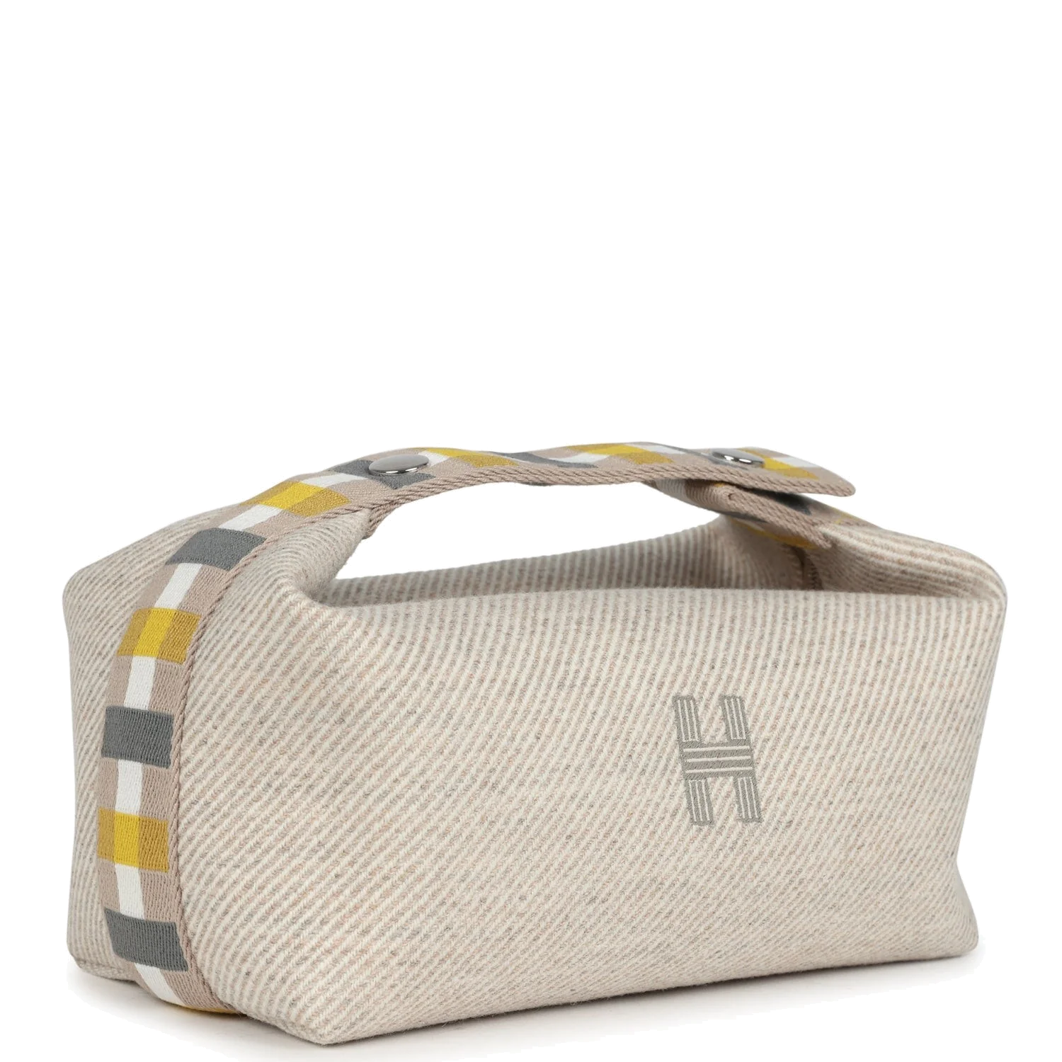Hermes Bride-A-Brac Au Carre Case PM Seigle Wool Palladium Hardware — фото 3