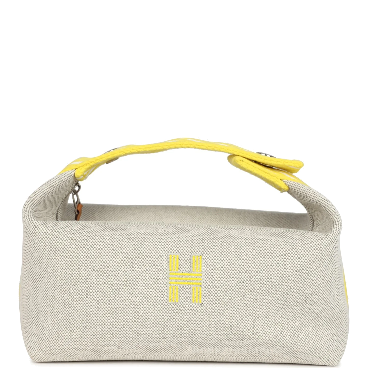 Hermes Bride A Brac Case PM Jaune Citron Plume Canvas Palladium Hardware — фото 2