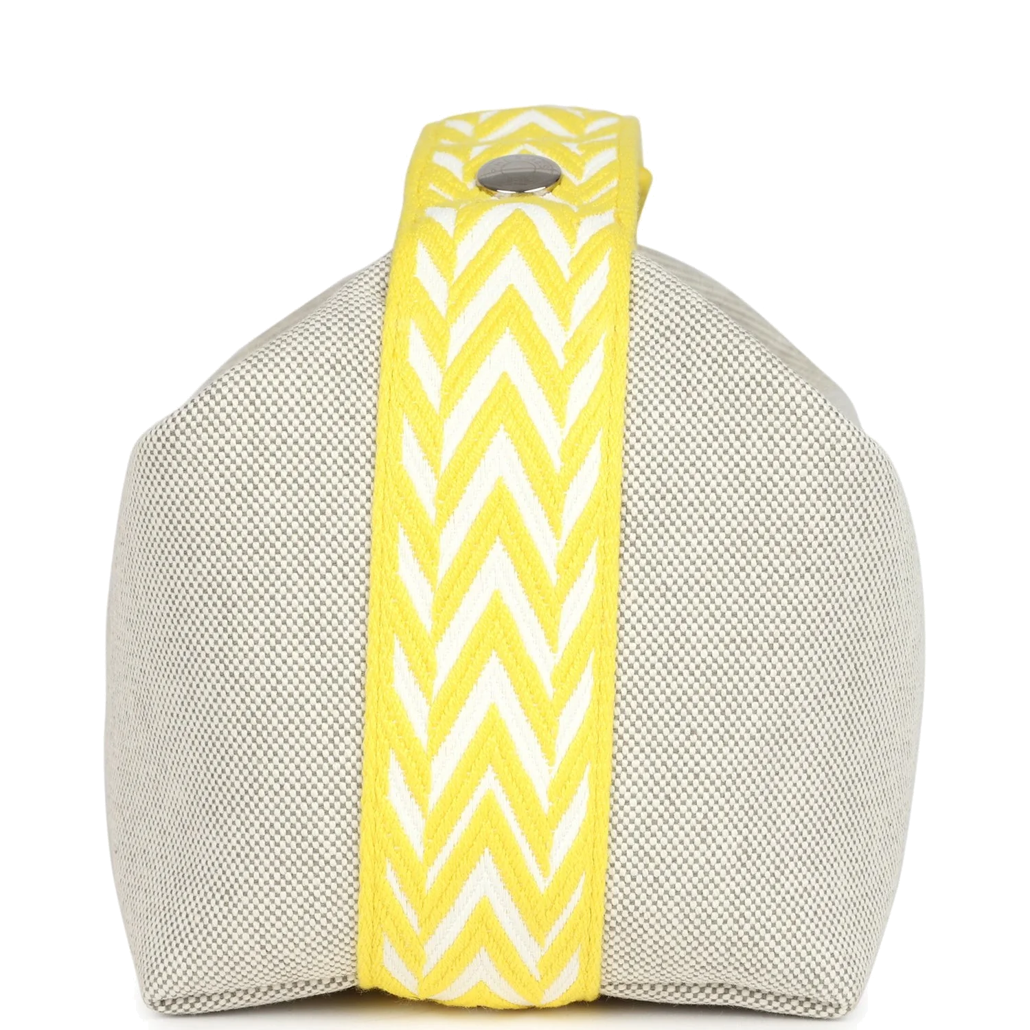 Hermes Bride A Brac Case PM Jaune Citron Plume Canvas Palladium Hardware — фото 4