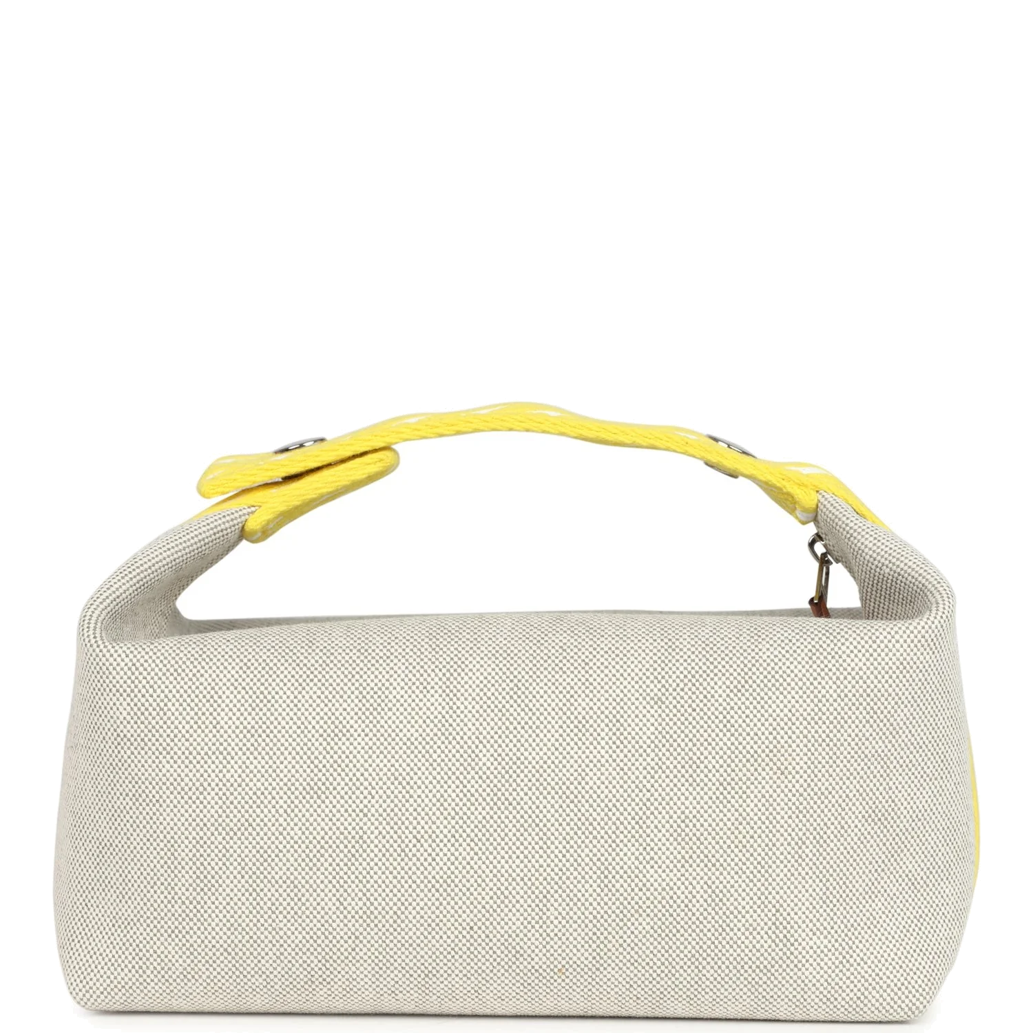 Hermes Bride A Brac Case PM Jaune Citron Plume Canvas Palladium Hardware — фото 5