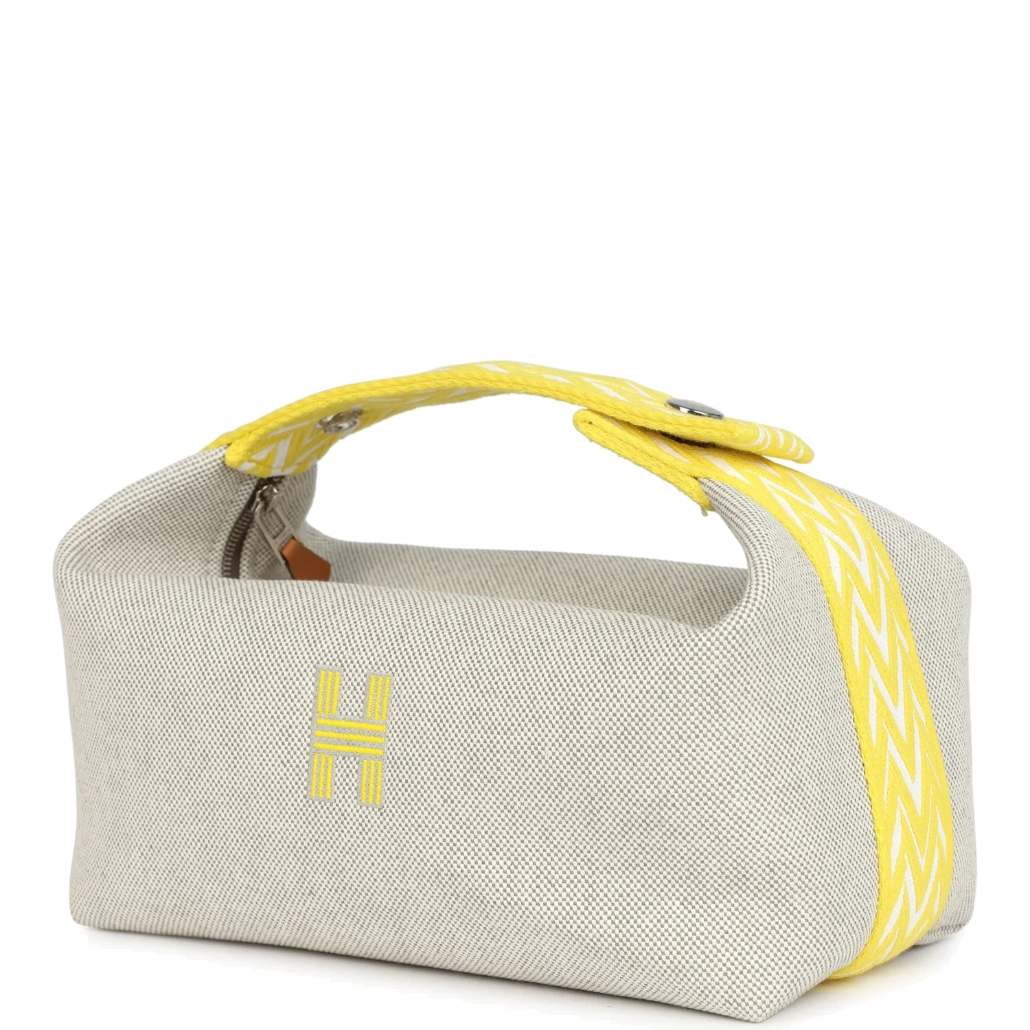 Hermes Bride A Brac Case PM Jaune Citron Plume Canvas Palladium Hardware — фото 6
