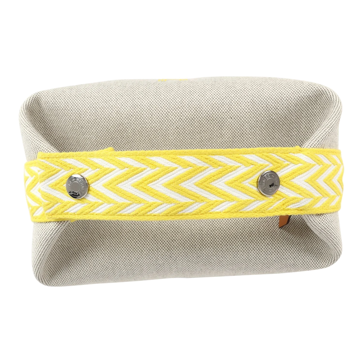 Hermes Bride A Brac Case PM Jaune Citron Plume Canvas Palladium Hardware — фото 8