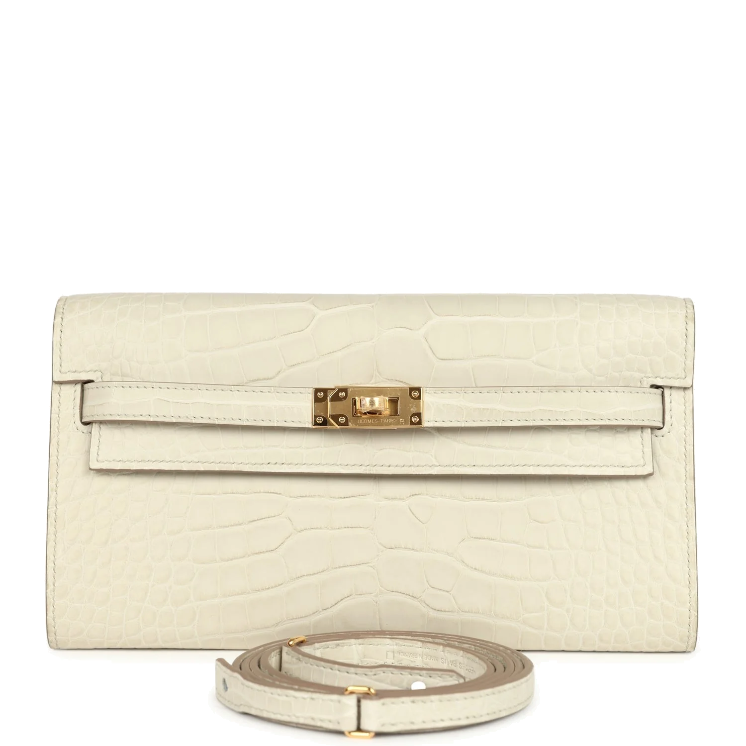 Hermes Kelly Wallet To Go Beton Matte Alligator Gold Hardware