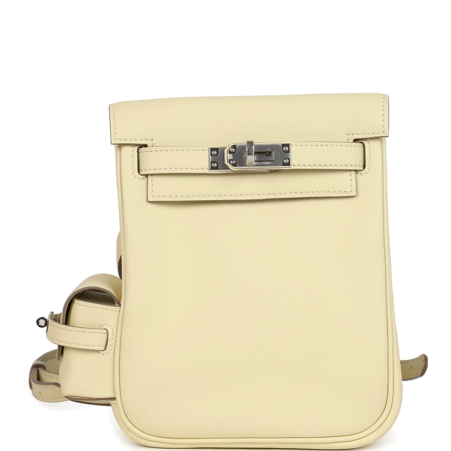 Hermes Mini Kelly Jump Backpack Jaune Milton Swift Palladium Hardware — фото 2
