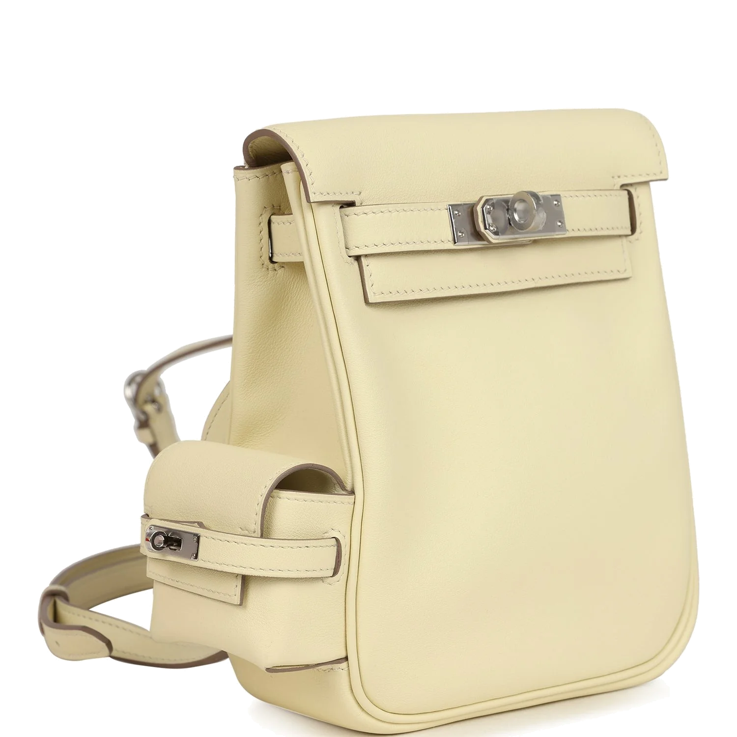 Hermes Mini Kelly Jump Backpack Jaune Milton Swift Palladium Hardware — фото 3