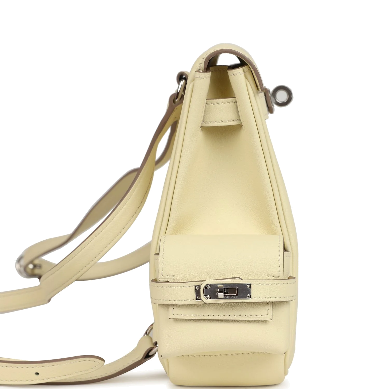 Hermes Mini Kelly Jump Backpack Jaune Milton Swift Palladium Hardware — фото 4