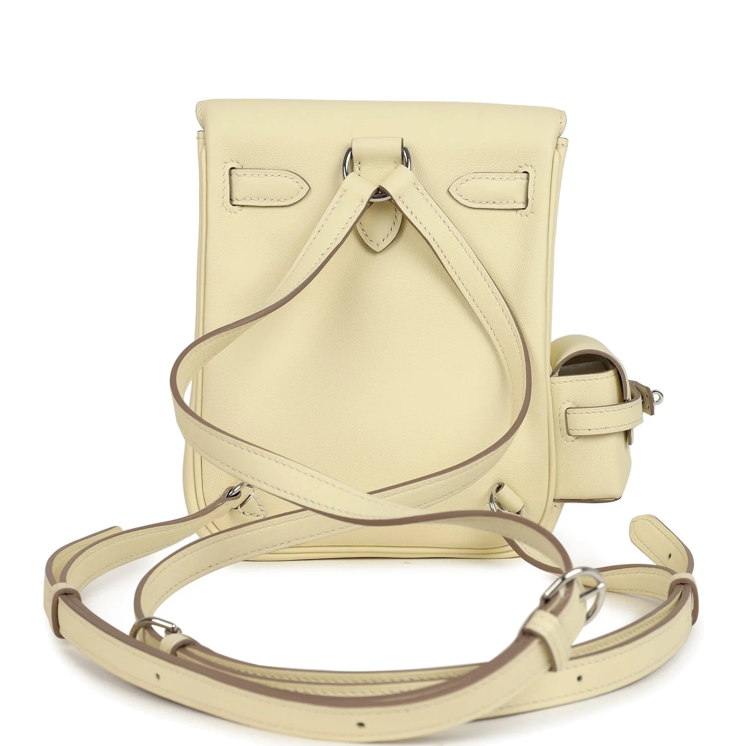 Hermes Mini Kelly Jump Backpack Jaune Milton Swift Palladium Hardware — фото 5
