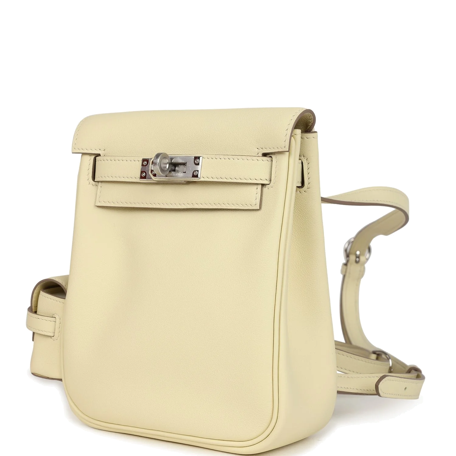 Hermes Mini Kelly Jump Backpack Jaune Milton Swift Palladium Hardware — фото 6