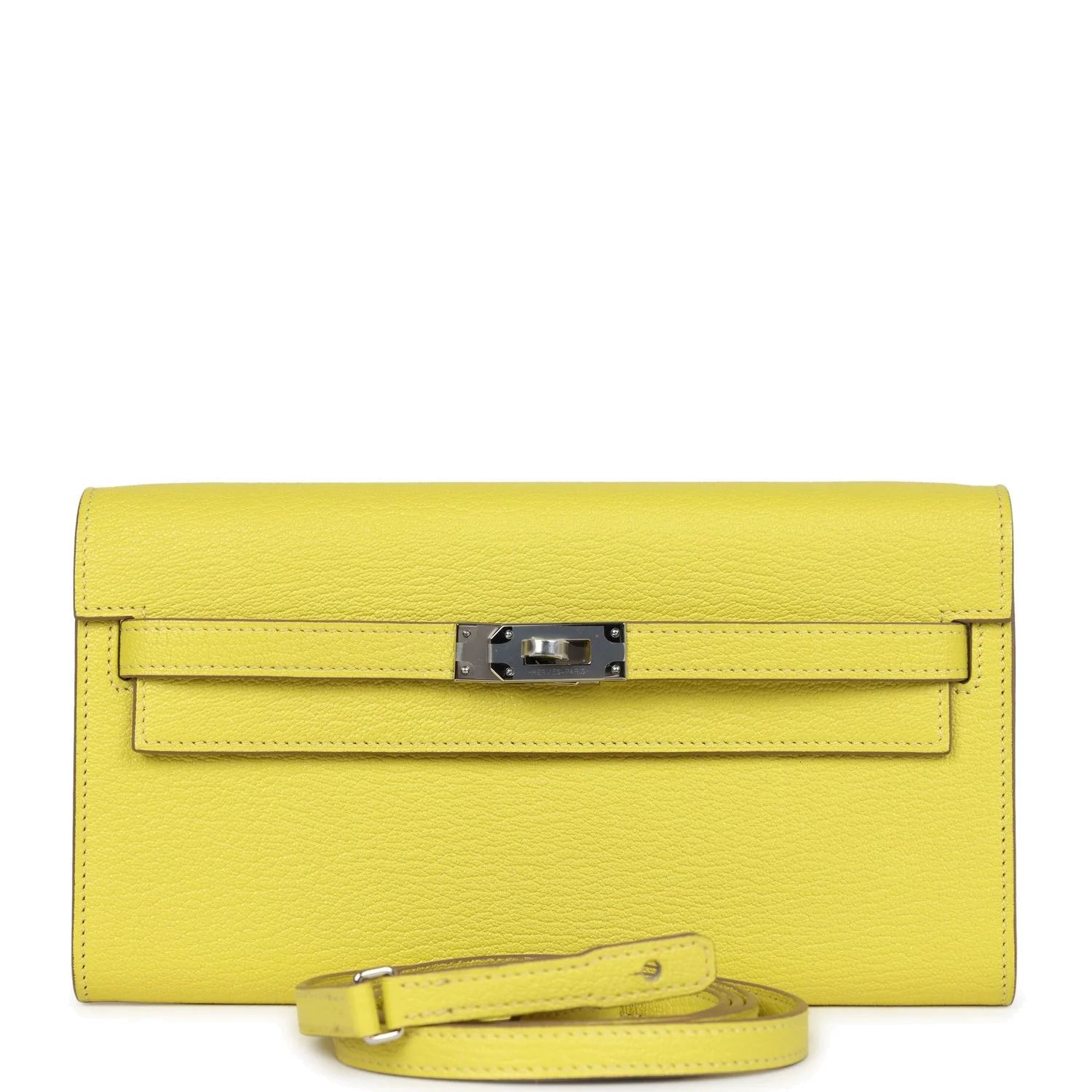 Hermes Kelly Wallet To Go Lime Chevre Palladium Hardware — фото 2
