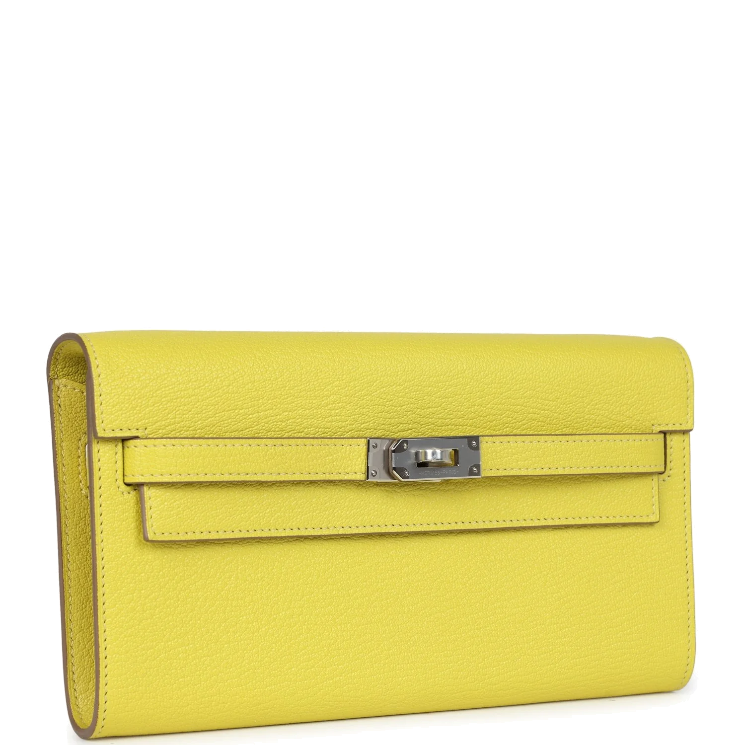 Hermes Kelly Wallet To Go Lime Chevre Palladium Hardware — фото 3