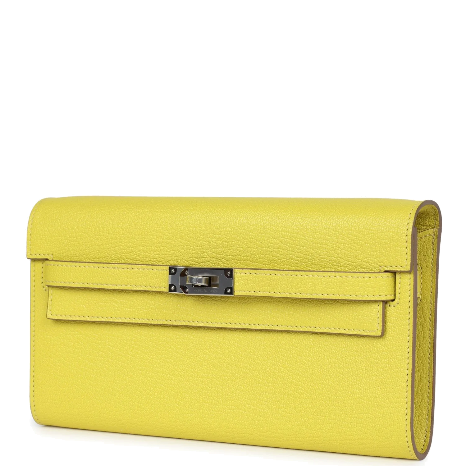 Hermes Kelly Wallet To Go Lime Chevre Palladium Hardware — фото 6