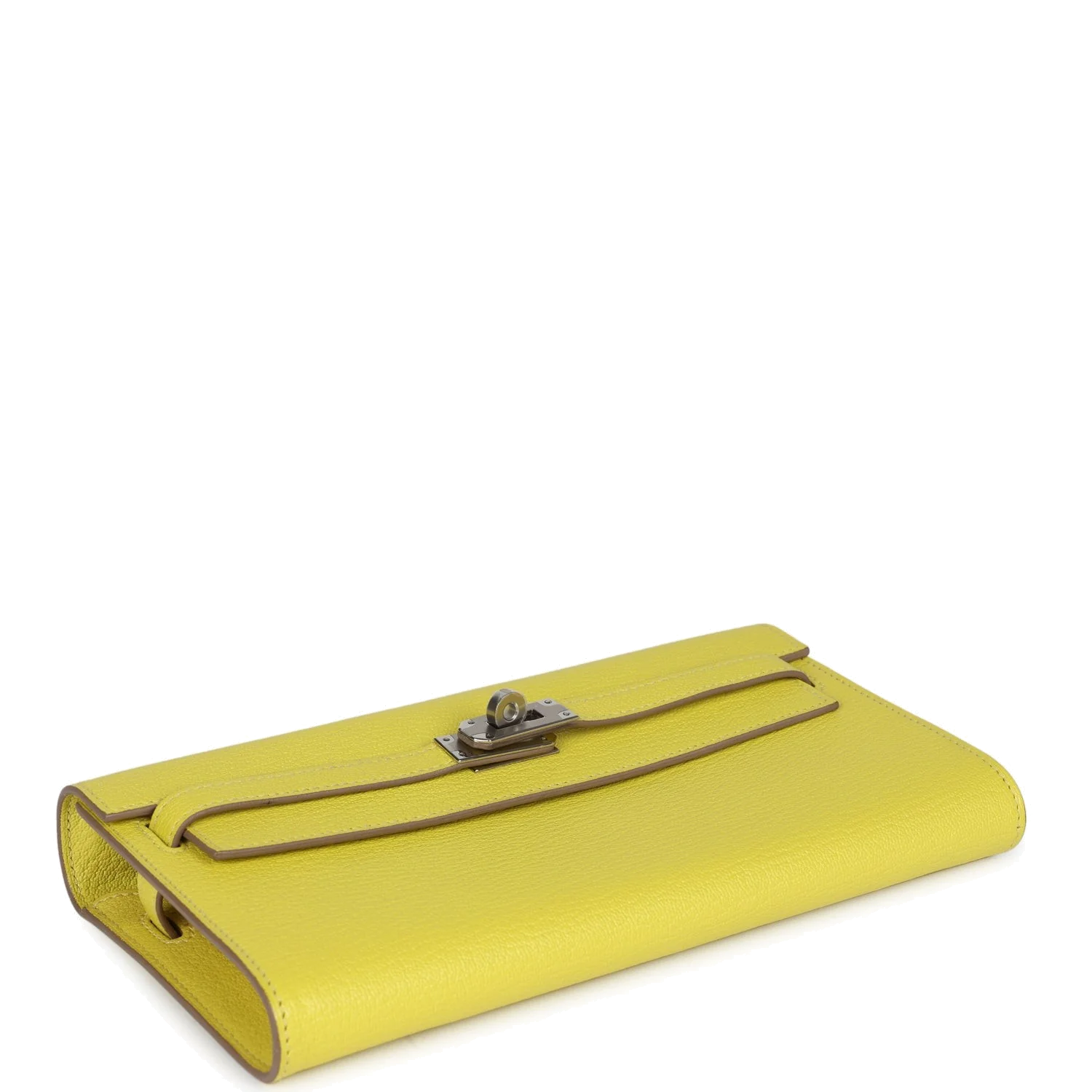 Hermes Kelly Wallet To Go Lime Chevre Palladium Hardware — фото 7