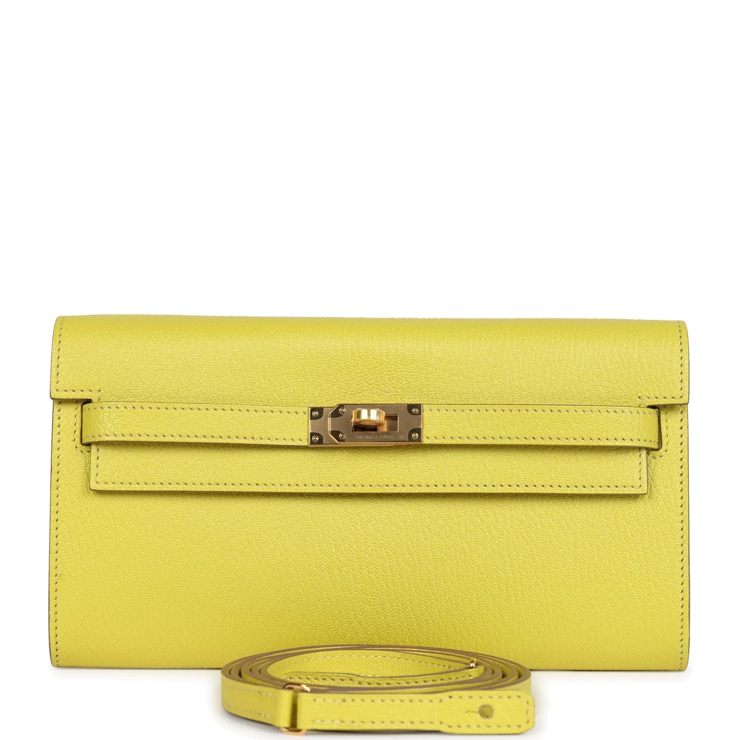 Hermes Kelly Wallet To Go Lime Chevre Mysore Gold Hardware