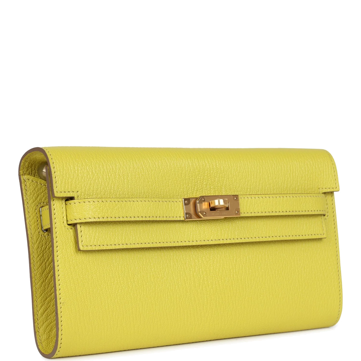 Hermes Kelly Wallet To Go Lime Chevre Mysore Gold Hardware — фото 3