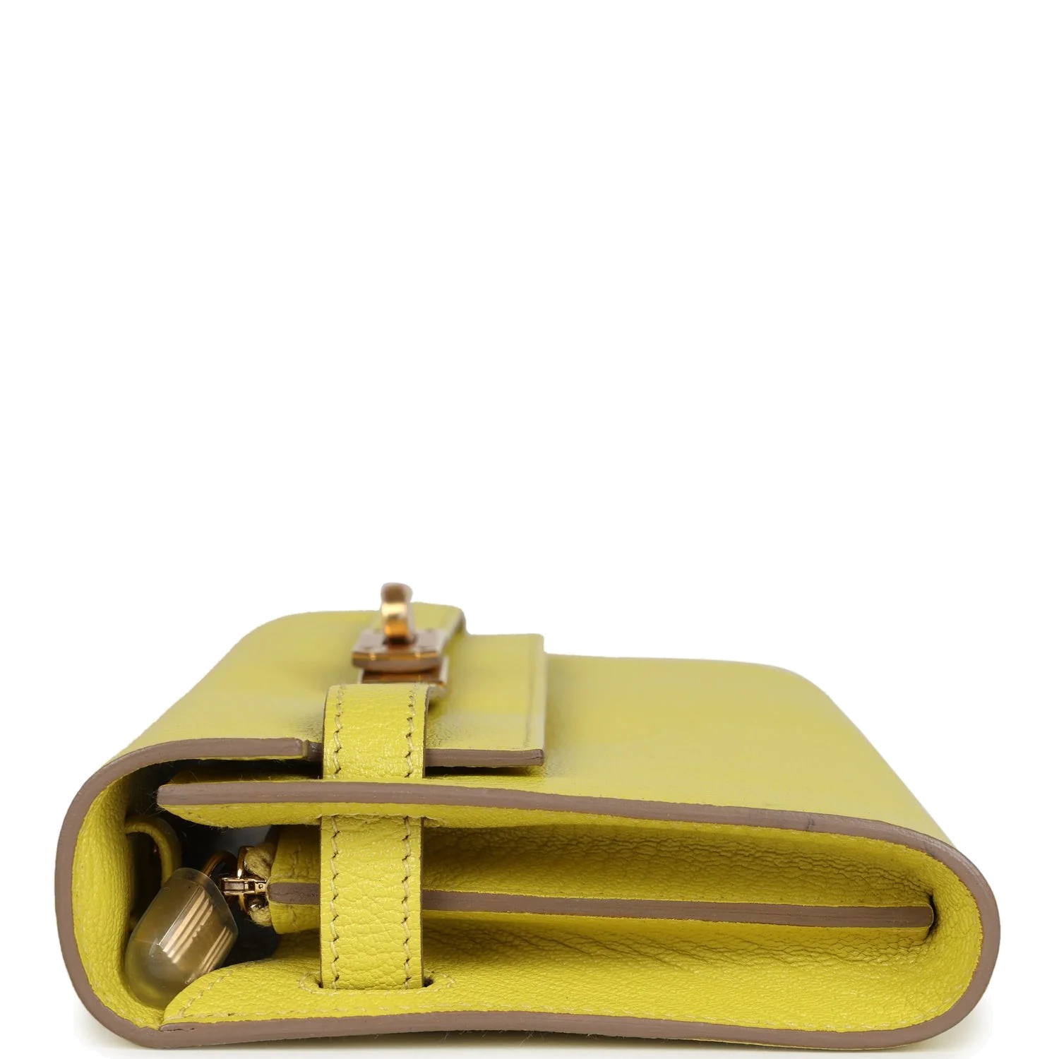 Hermes Kelly Wallet To Go Lime Chevre Mysore Gold Hardware — фото 4