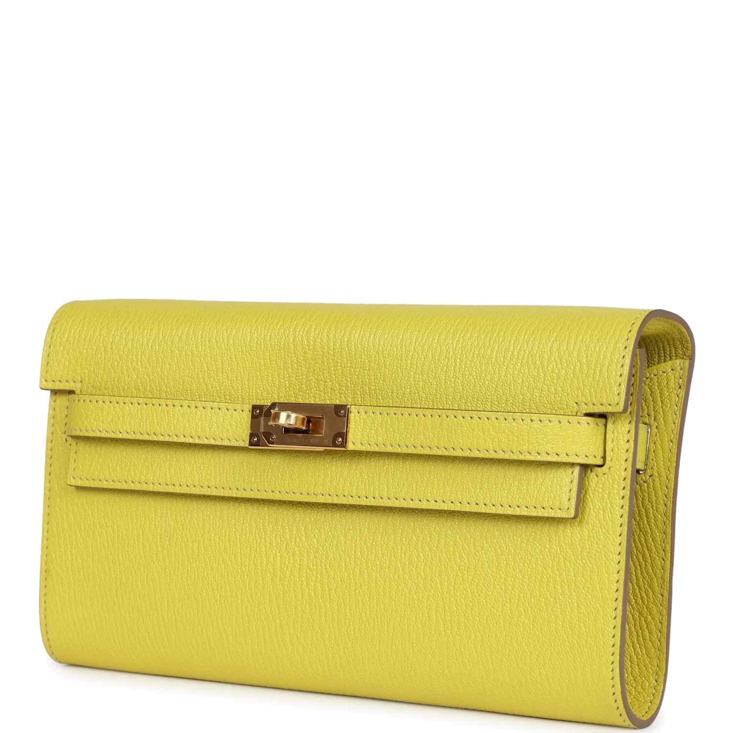 Hermes Kelly Wallet To Go Lime Chevre Mysore Gold Hardware — фото 6