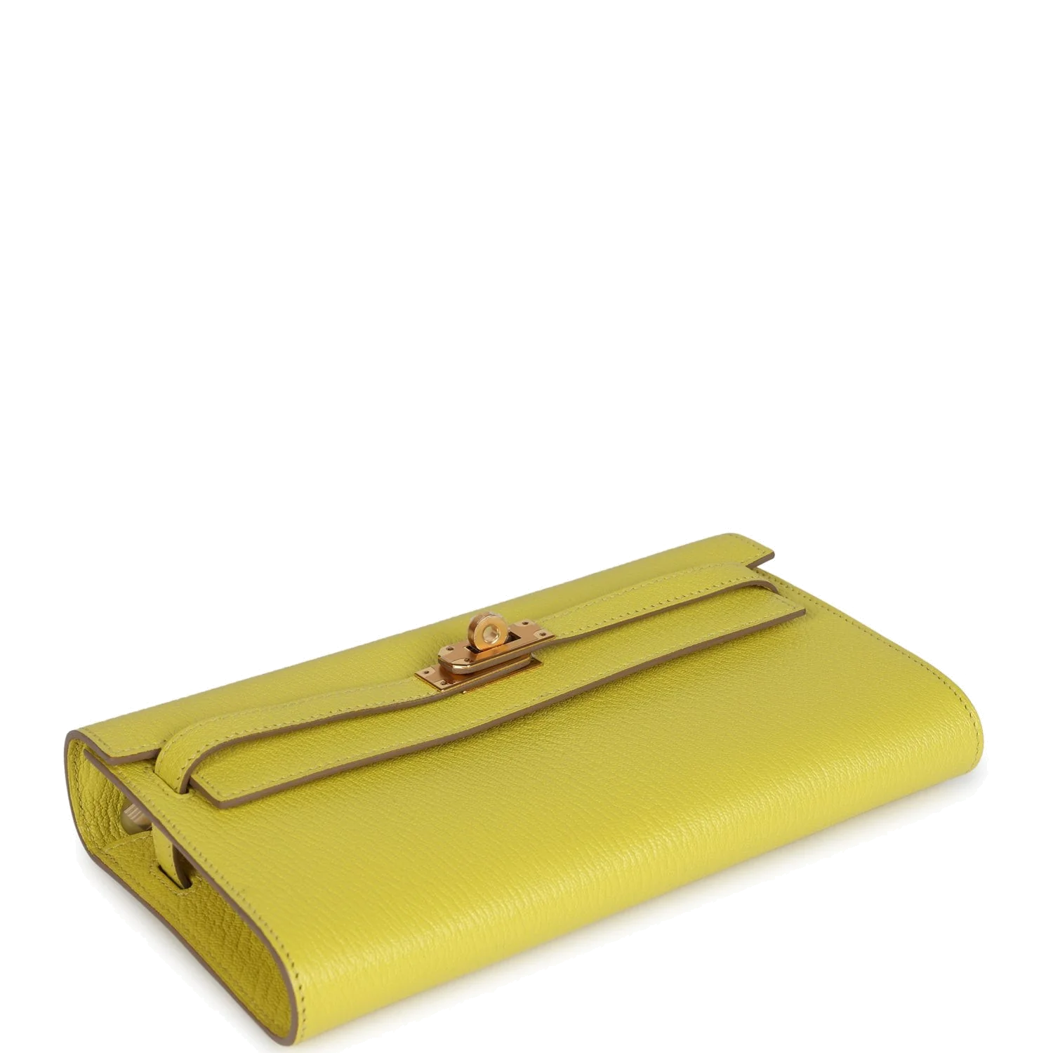 Hermes Kelly Wallet To Go Lime Chevre Mysore Gold Hardware — фото 7