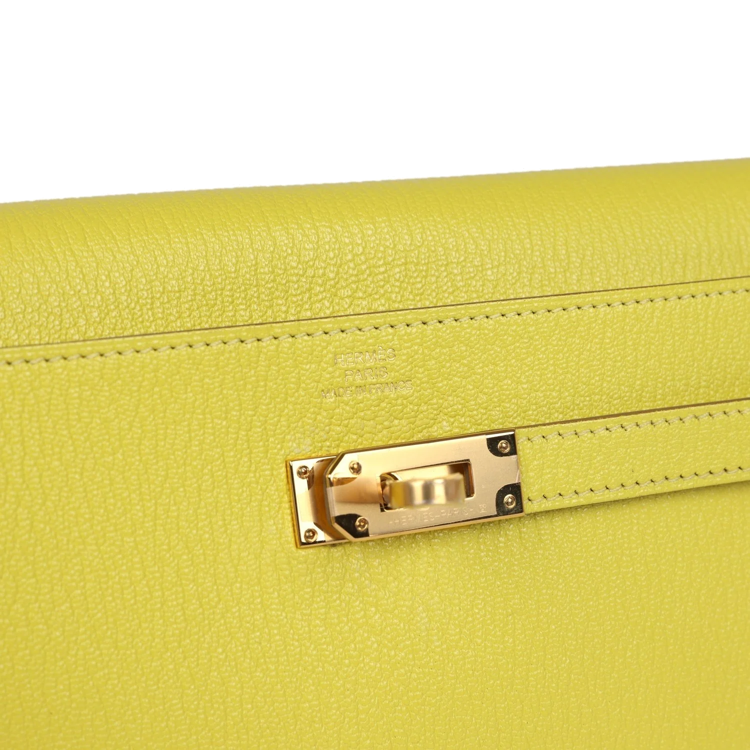 Hermes Kelly Wallet To Go Lime Chevre Mysore Gold Hardware — фото 8