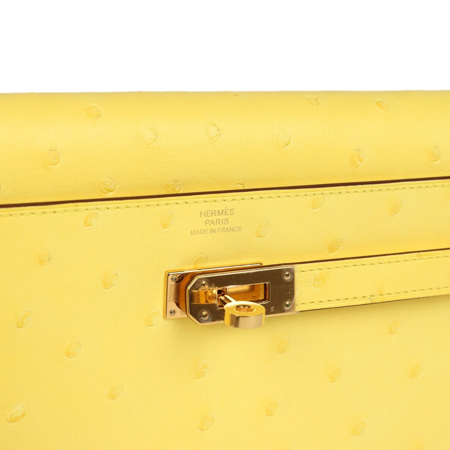 Hermes Kelly To Go Wallet Jaune Citron Ostrich Rose Gold Hardware — фото 8