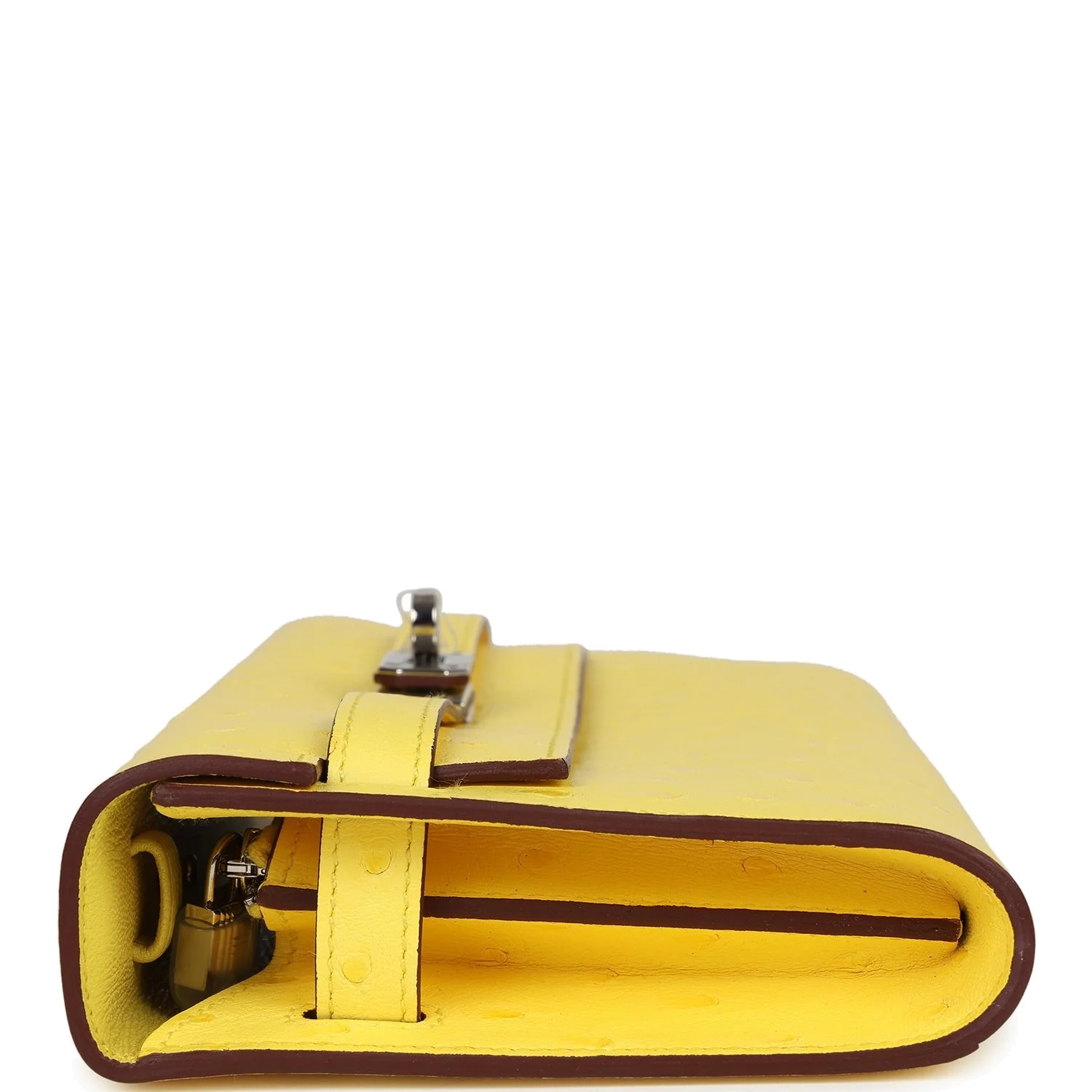 Hermes Kelly To Go Wallet Jaune Citron Ostrich Palladium Hardware — фото 4