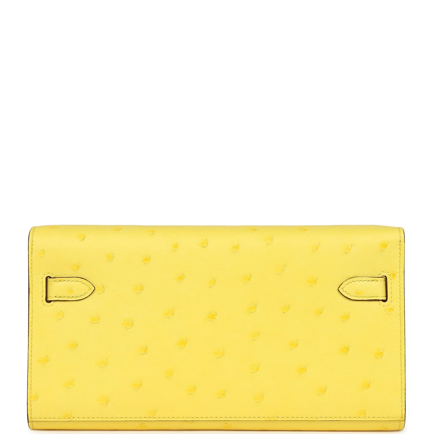 Hermes Kelly To Go Wallet Jaune Citron Ostrich Palladium Hardware — фото 5