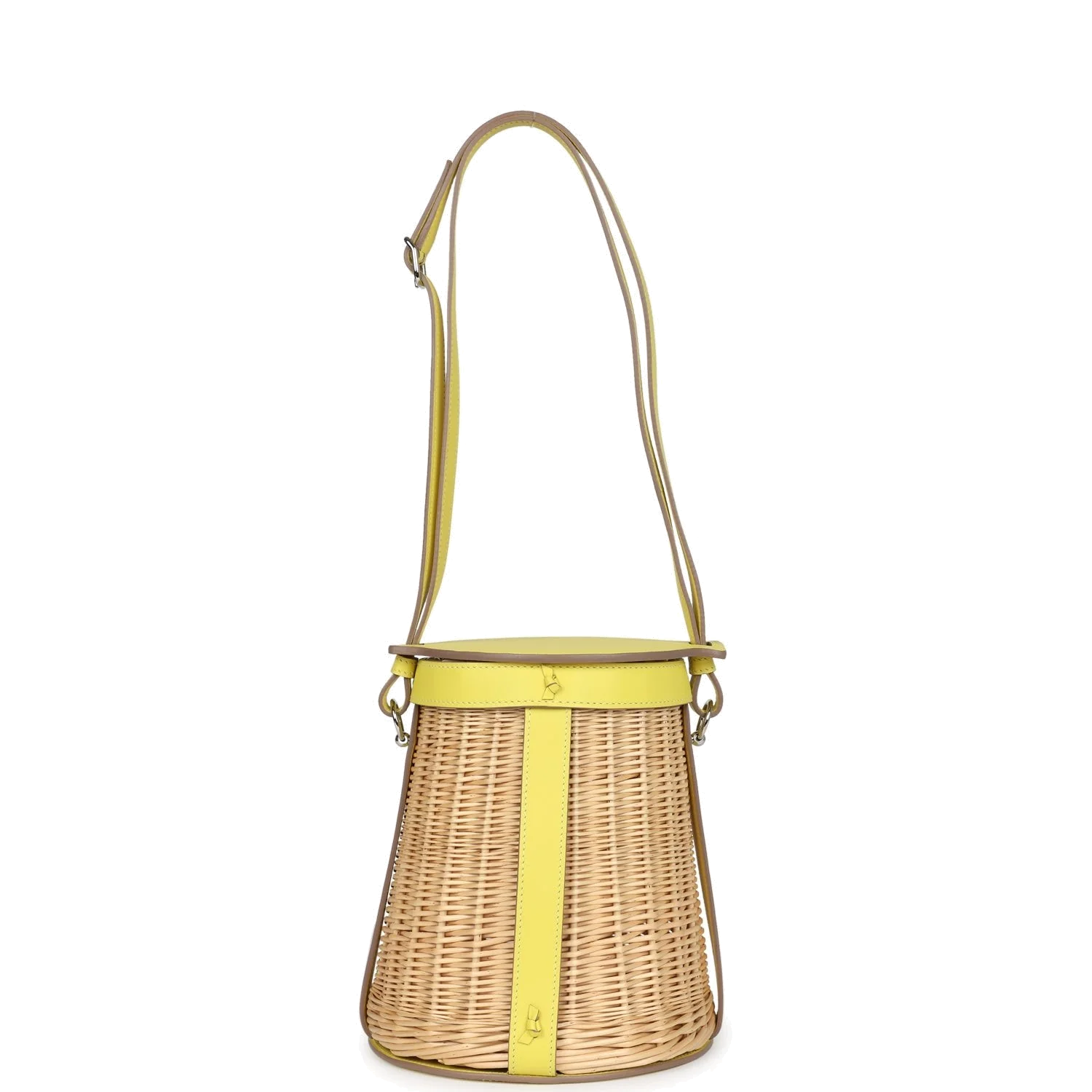 Hermes Farming Picnic Bag Lime Swift and Naturel Osier Wicker Palladium Hardware — фото 8