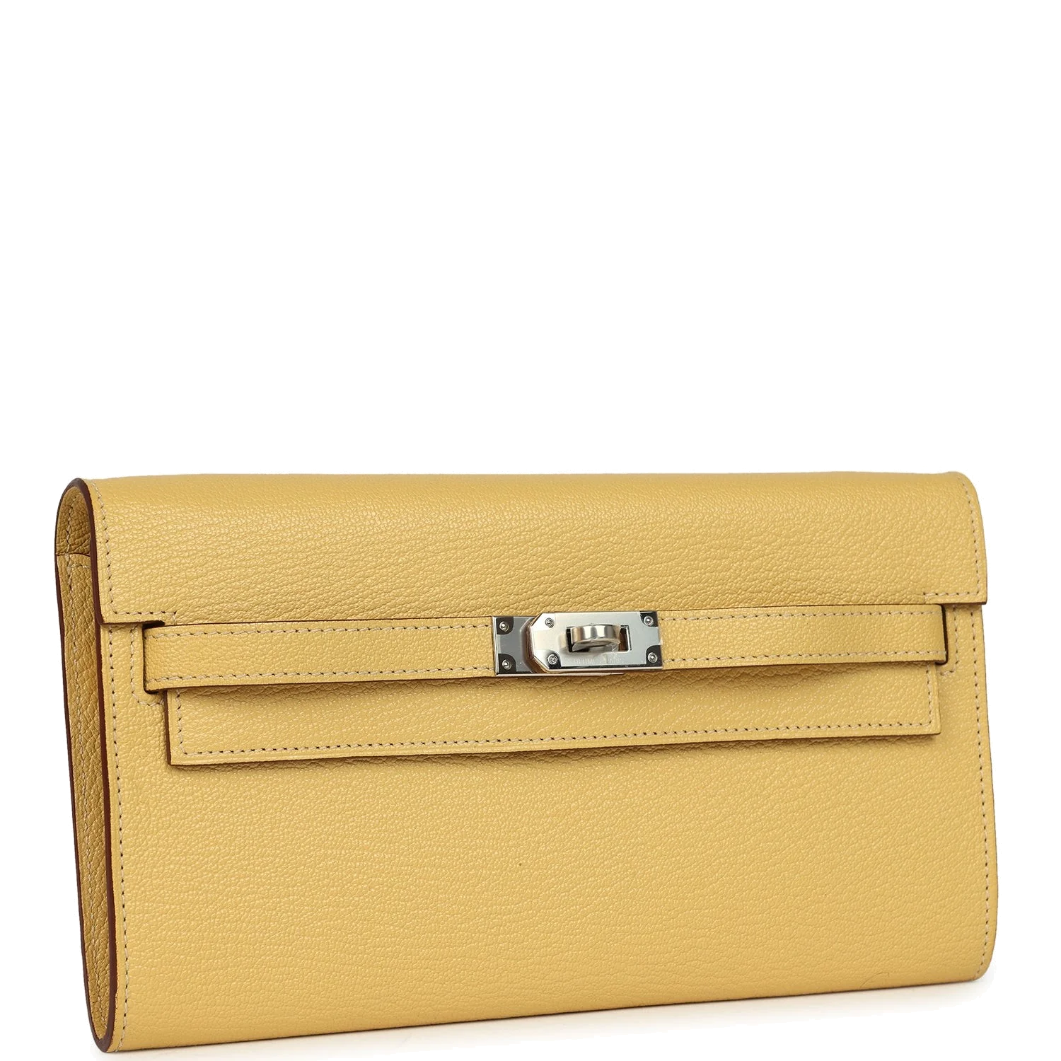 Hermes Kelly To Go Wallet Jaune Foin Chevre Mysore Palladium Hardware — фото 3