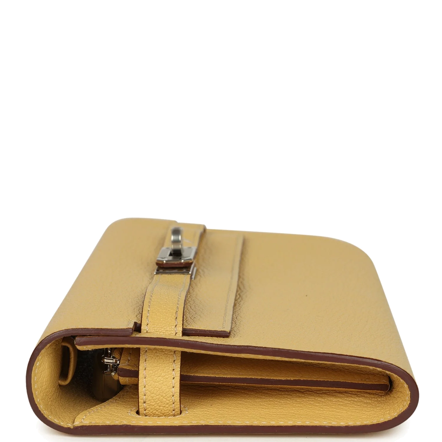 Hermes Kelly To Go Wallet Jaune Foin Chevre Mysore Palladium Hardware — фото 4