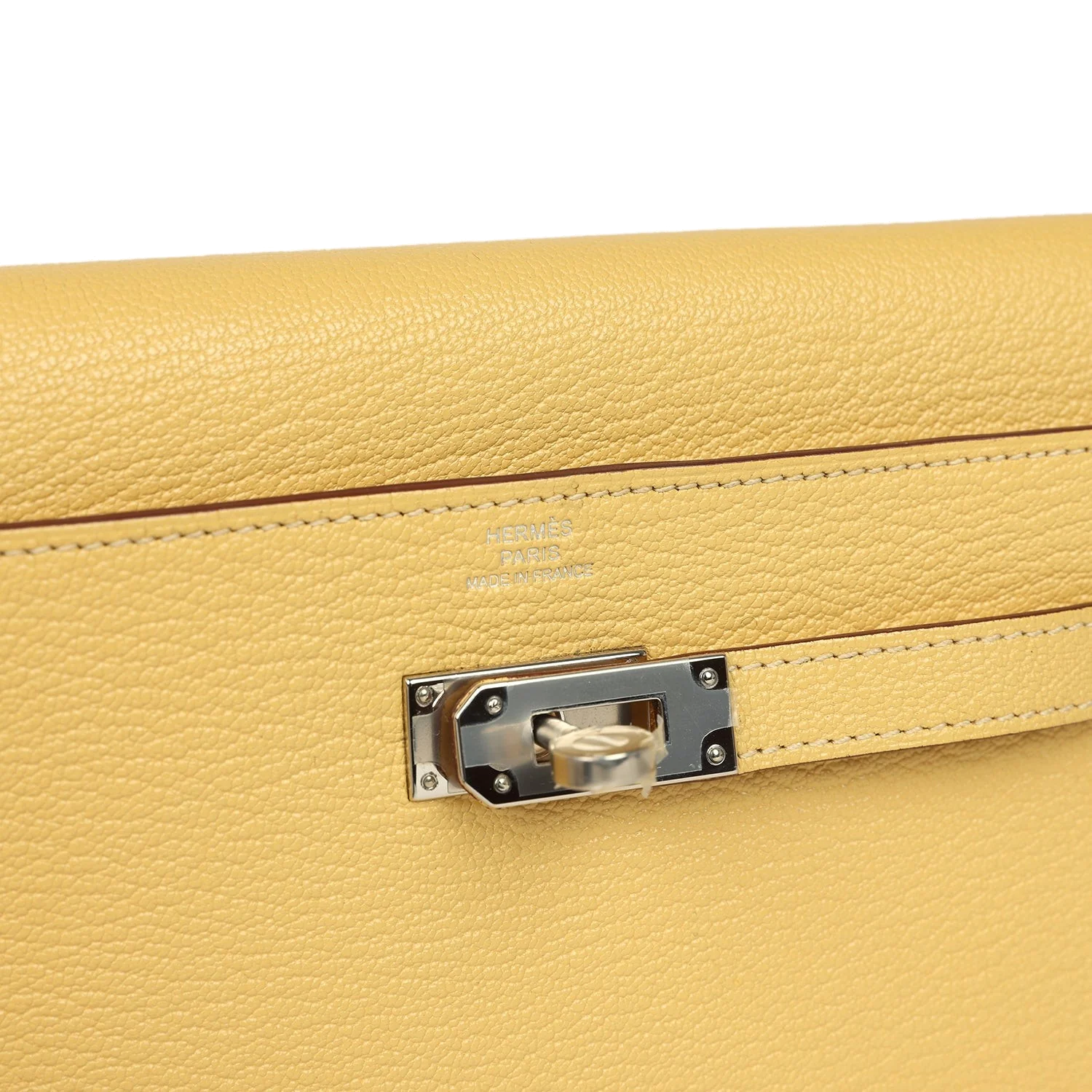 Hermes Kelly To Go Wallet Jaune Foin Chevre Mysore Palladium Hardware — фото 8