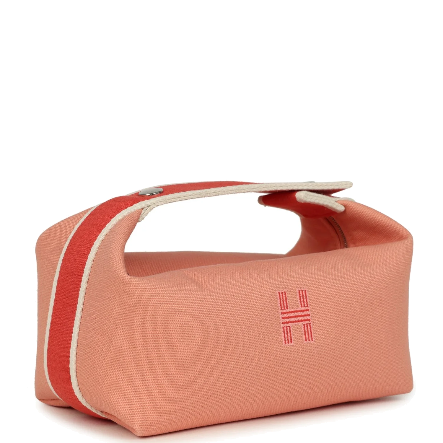 Hermes Bride A Brac Carre Case PM Goyave Canvas Palladium Hardware — фото 3