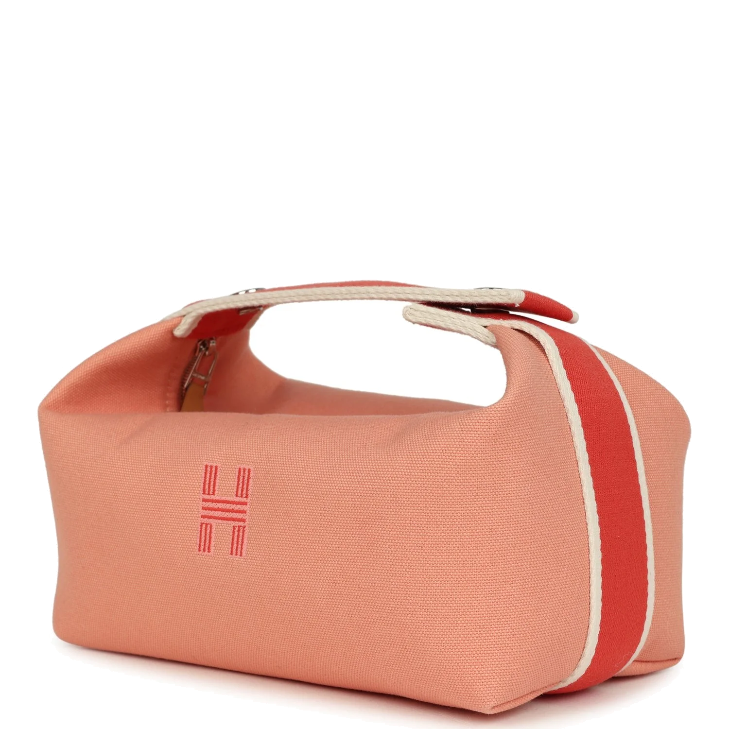 Hermes Bride A Brac Carre Case PM Goyave Canvas Palladium Hardware — фото 6