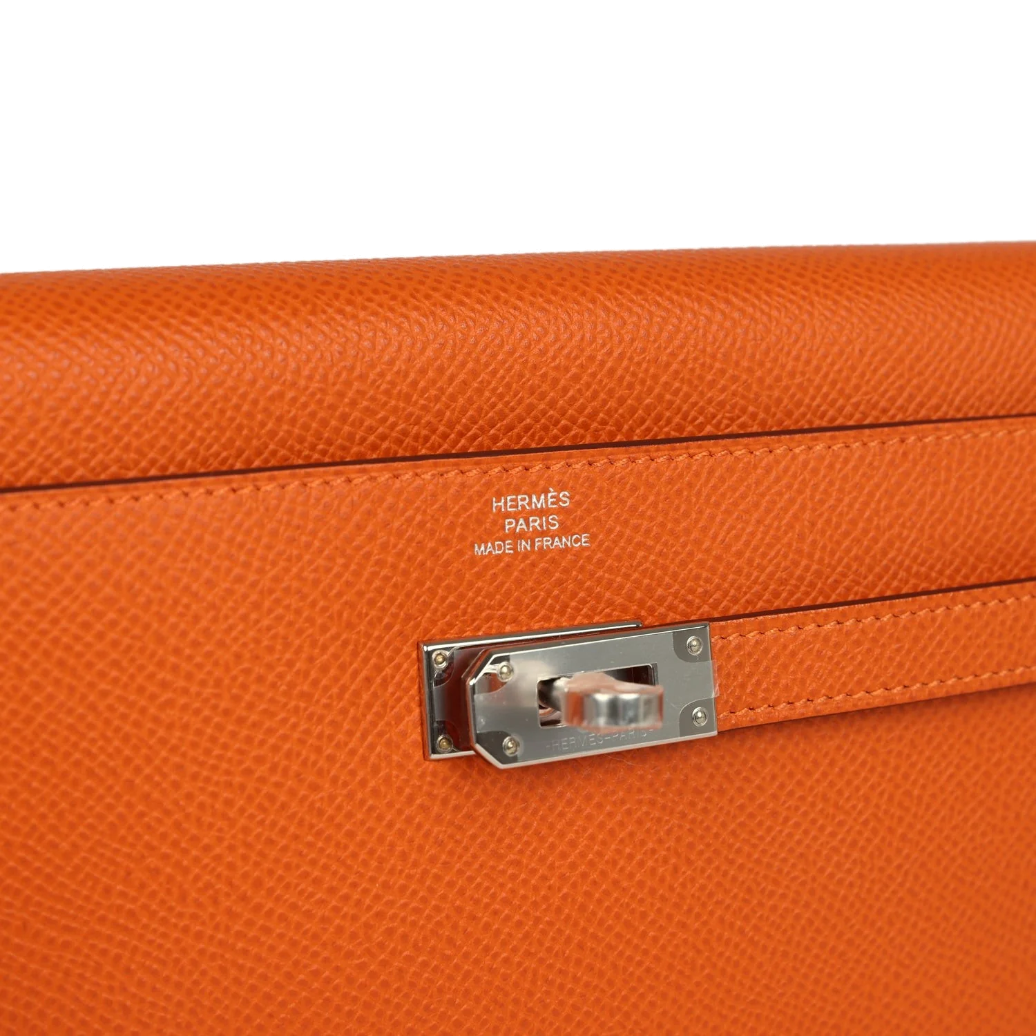 Hermes Kelly Wallet To Go Orange Epsom Palladium Hardware — фото 8