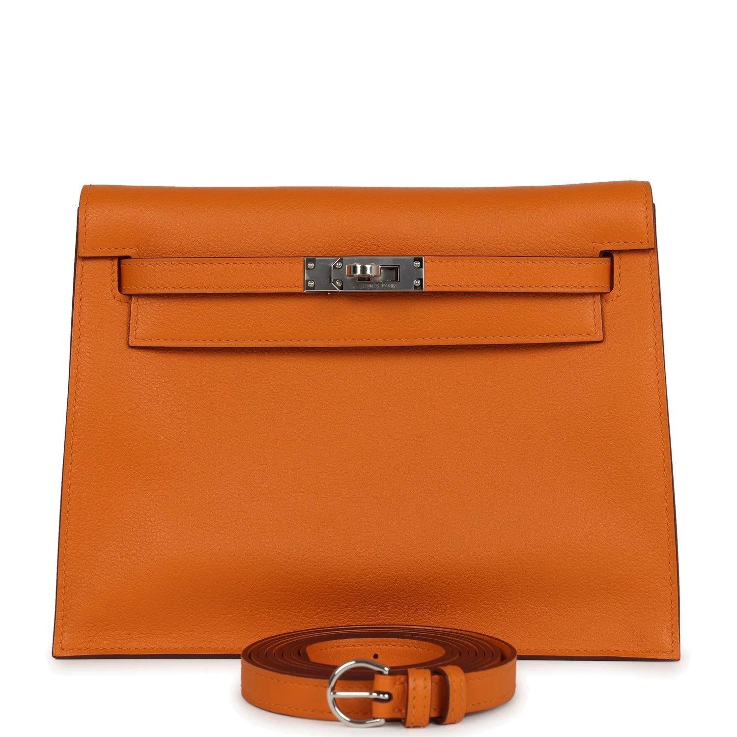 Hermes Kelly Danse Abricot Verso Evercolor Palladium Hardware — фото 2