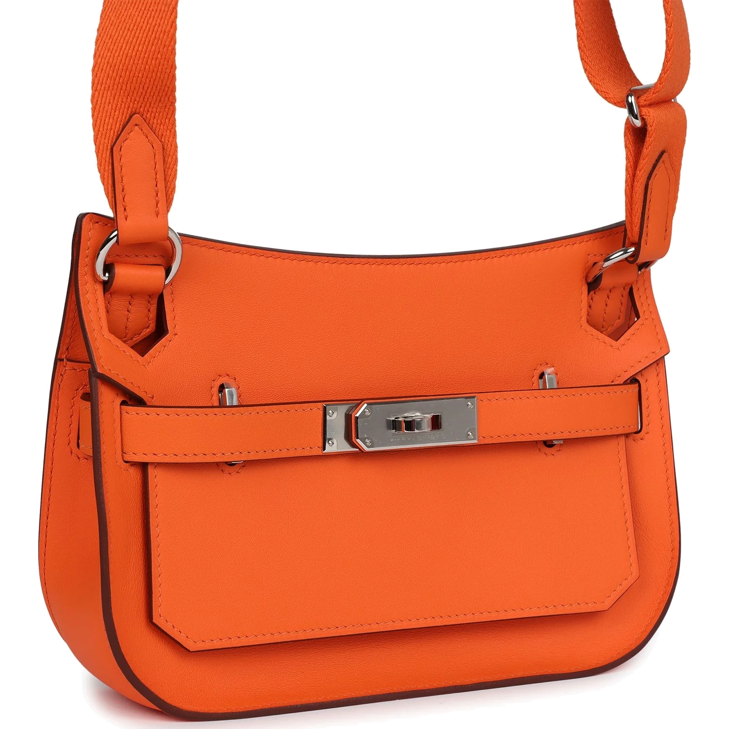 Hermes Mini Jypsiere Orange Minium Swift Palladium Hardware — фото 3