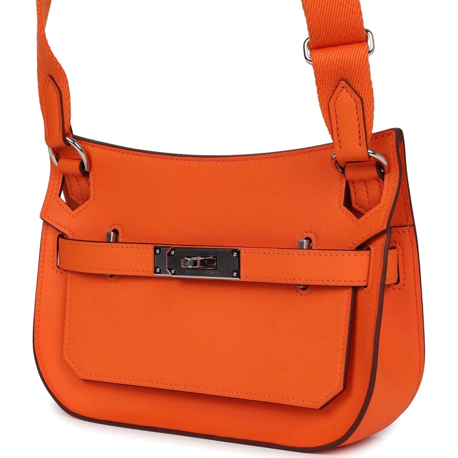 Hermes Mini Jypsiere Orange Minium Swift Palladium Hardware — фото 6
