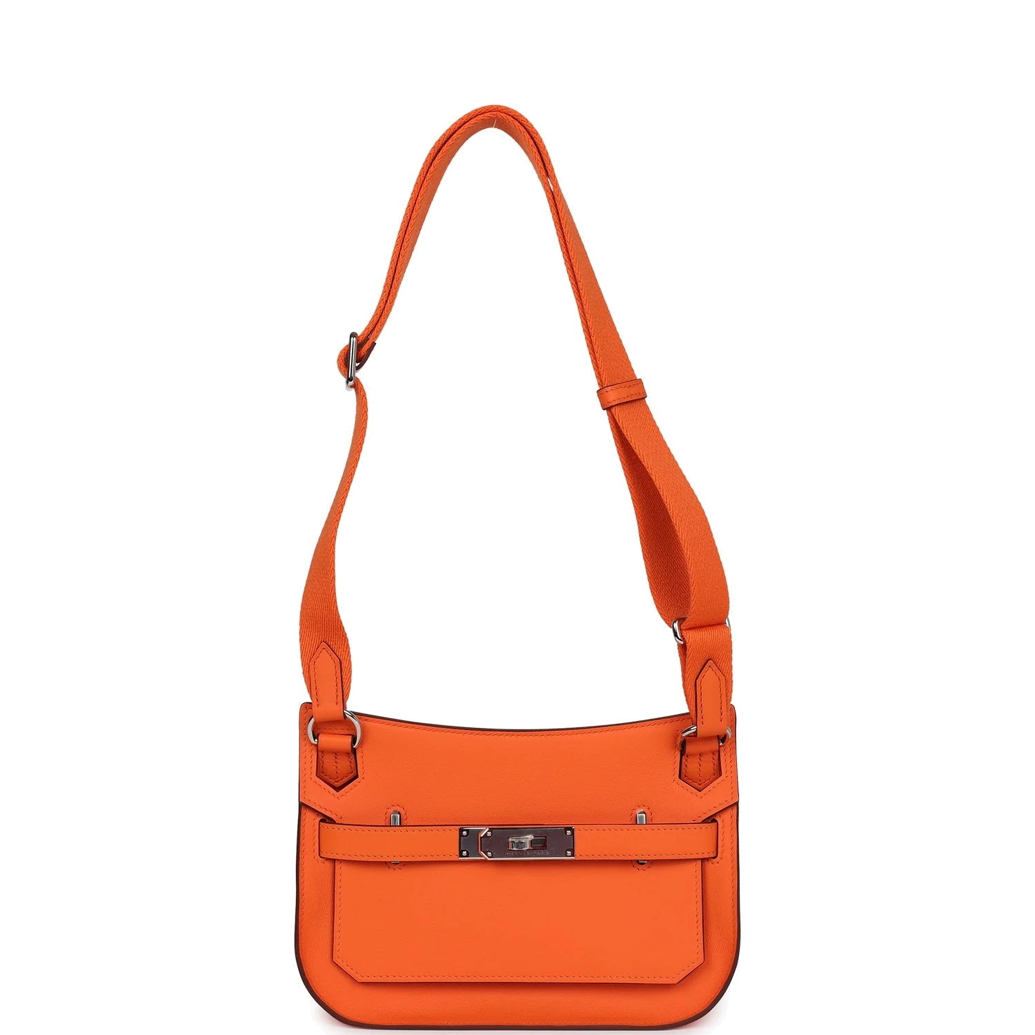 Hermes Mini Jypsiere Orange Minium Swift Palladium Hardware — фото 7