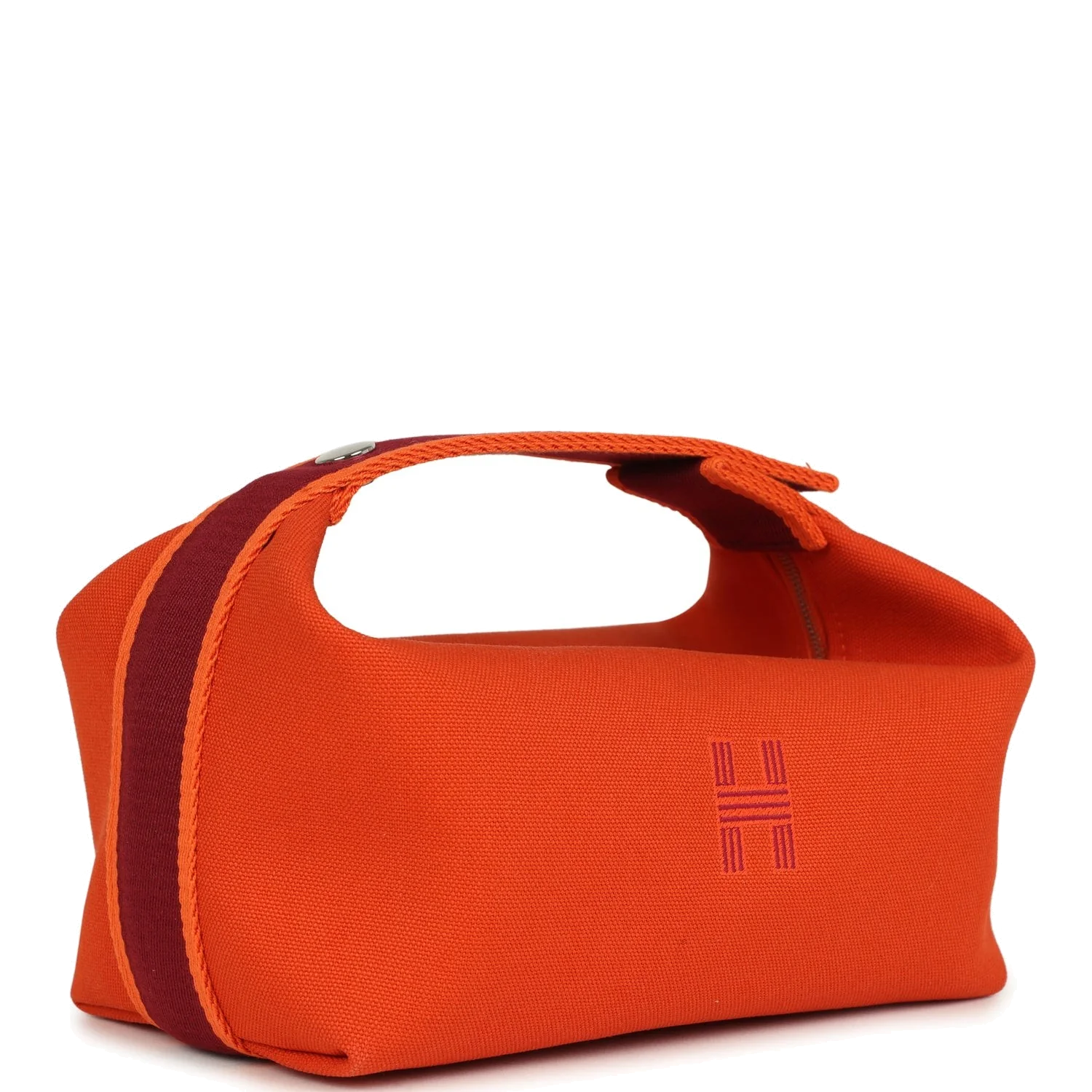 Hermes Bride A Brac Carre Case PM Feu Canvas Palladium Hardware — фото 3