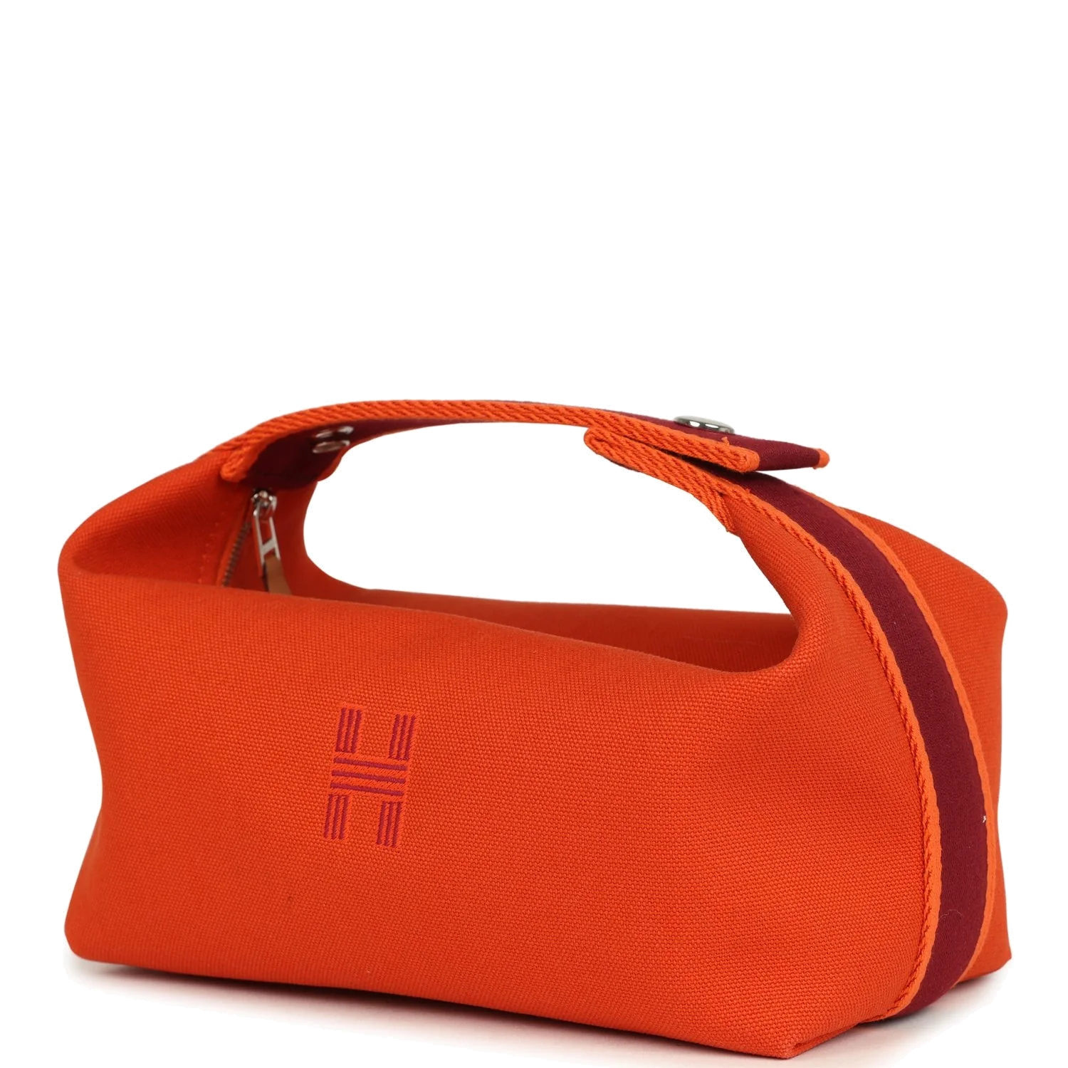 Hermes Bride A Brac Carre Case PM Feu Canvas Palladium Hardware — фото 6