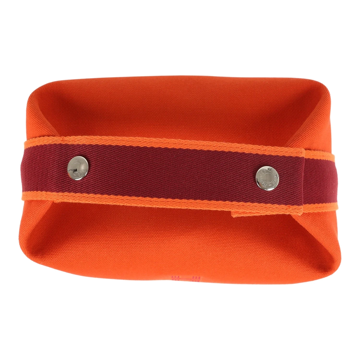 Hermes Bride A Brac Carre Case PM Feu Canvas Palladium Hardware — фото 8